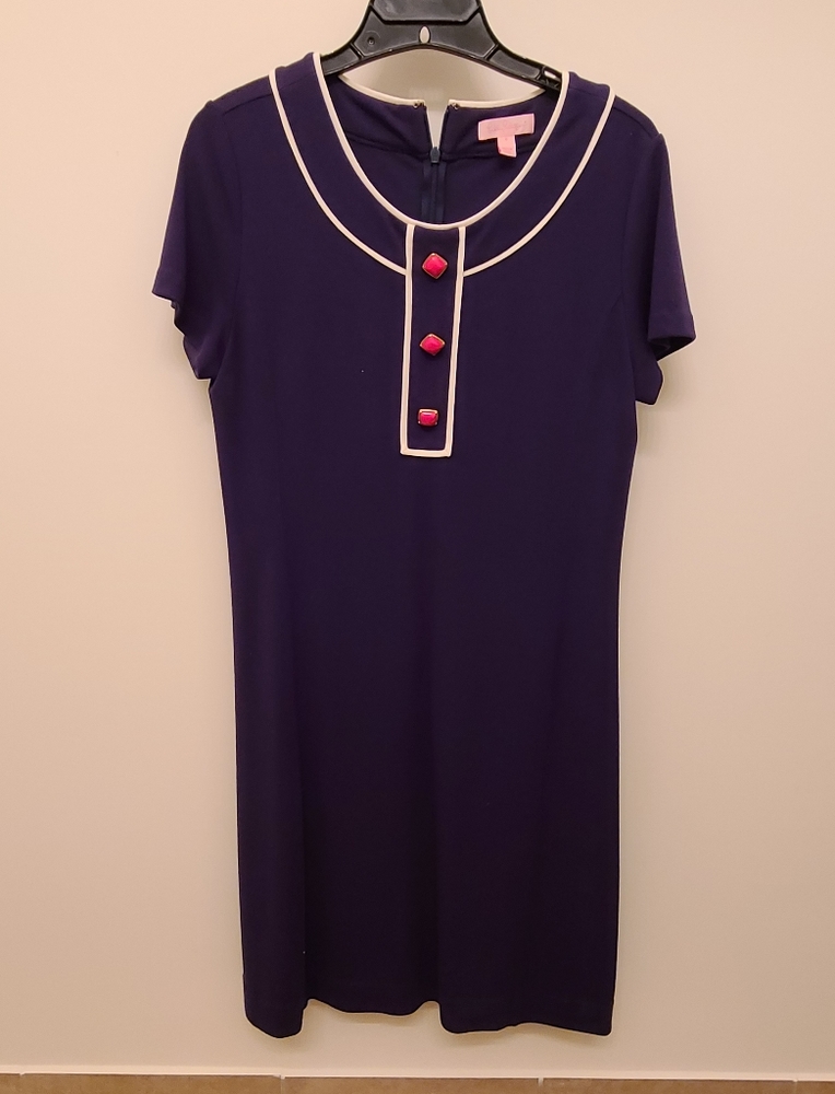 Lilly Pulitzer Navy (pink button) Dress Size 8
